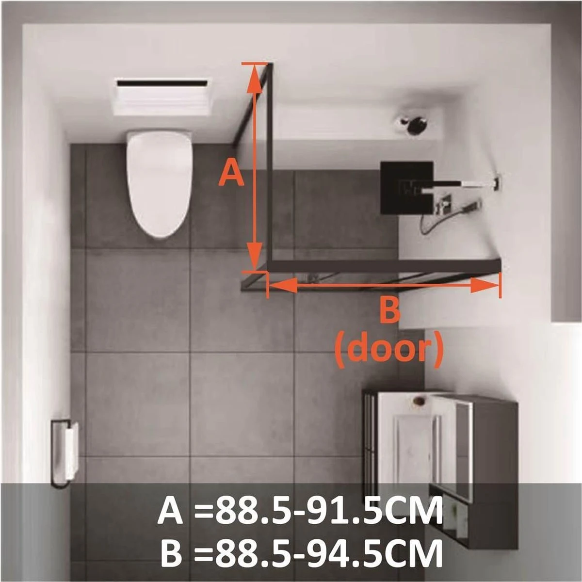 Vips Douchecabine 90 X 90 Met Zwart Aluminium Profiel - CE Gekeurd Veiligheidsglas Met NANO Coating - Vierkant 4 Vips Douchecabine 90 X 90 Met Zwart Aluminium Profiel - CE Gekeurd Veiligheidsglas Met NANO Coating - Vierkant - Afbeelding 2