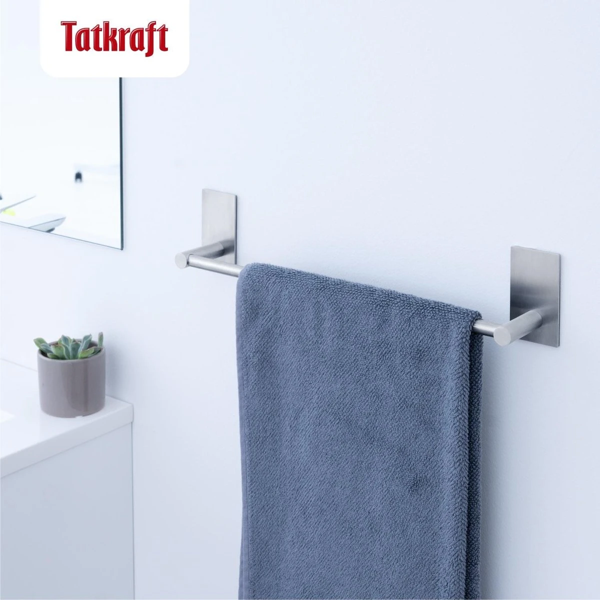 Tatkraft John - Zelkflevende Handdoekstang - Vaatdoek/Keukengerei/Handdoeken Stang Houder Rek Handdoekenrek Muur Steun - Wand Ophangsysteem Voor In De Keuken/Badkamer/Keukenkast - Handdoekrek Handdoekenstang - Zonder Boren - Geborsteld RVS - 40CM 4 Tatkraft John - Zelkflevende Handdoekstang - Vaatdoek/Keukengerei/Handdoeken Stang Houder Rek Handdoekenrek Muur Steun - Wand Ophangsysteem Voor In De Keuken/Badkamer/Keukenkast - Handdoekrek Handdoekenstang - Zonder Boren - Geborsteld RVS - 40CM - Afbeelding 2