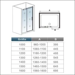 100X195cm Douchedeur Schuifdeur , 6mm Helder Antikalk NANO Veiligheidsglas, Hoogwaardige Aluminium Profielen, Chroom, 195cm Hoogte -Badkamer Wijs 1200x1200 3313
