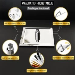 Regendouchekop Deluxe - ø 28CM - Douchekop Met Doucheslang En Douchekophouder - RVS -Badkamer Wijs 1200x1200 3315