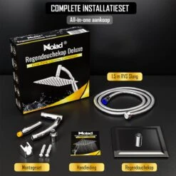 Regendouchekop Deluxe - ø 28CM - Douchekop Met Doucheslang En Douchekophouder - RVS -Badkamer Wijs 1200x1200 3319