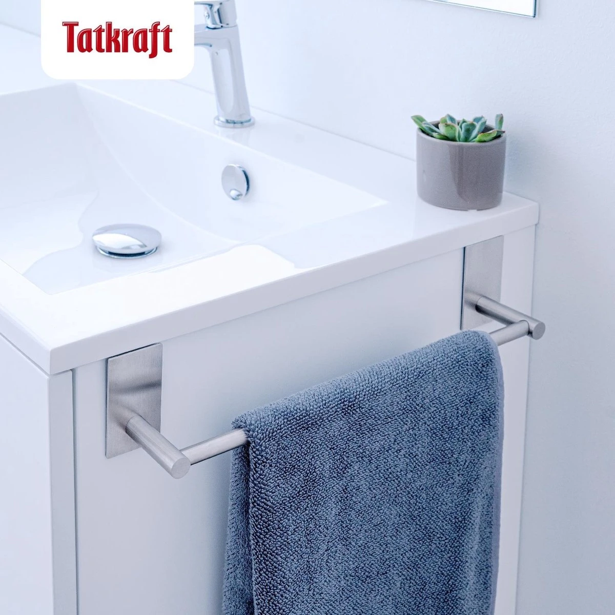 Tatkraft John - Zelkflevende Handdoekstang - Vaatdoek/Keukengerei/Handdoeken Stang Houder Rek Handdoekenrek Muur Steun - Wand Ophangsysteem Voor In De Keuken/Badkamer/Keukenkast - Handdoekrek Handdoekenstang - Zonder Boren - Geborsteld RVS - 40CM 8 Tatkraft John - Zelkflevende Handdoekstang - Vaatdoek/Keukengerei/Handdoeken Stang Houder Rek Handdoekenrek Muur Steun - Wand Ophangsysteem Voor In De Keuken/Badkamer/Keukenkast - Handdoekrek Handdoekenstang - Zonder Boren - Geborsteld RVS - 40CM - Afbeelding 6