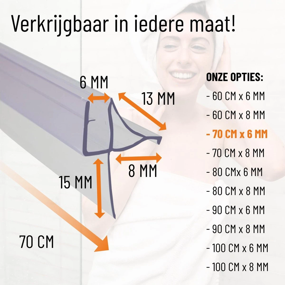 Simple Fix Lekstrip - Douchestrip - Waterkering - 70CM Lang - 6MM Glasdikte - Lekdorpel 8 Simple Fix Lekstrip - Douchestrip - Waterkering - 70CM Lang - 6MM Glasdikte - Lekdorpel - Afbeelding 6