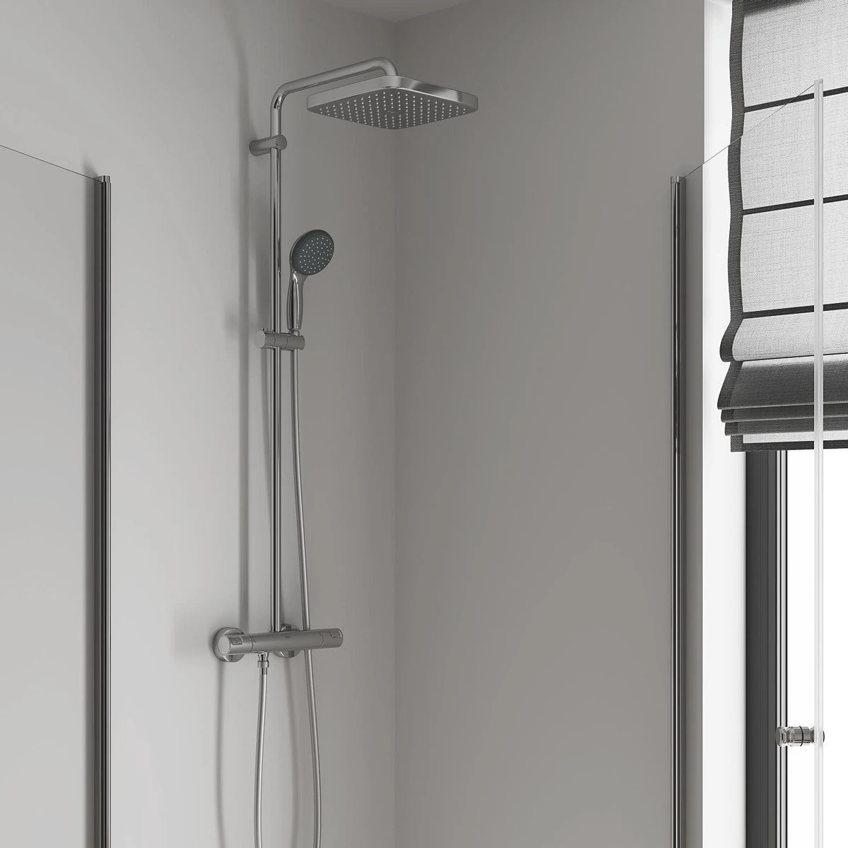 GROHE QuickFix Vitalio Start 250 Regendouche - □ 25 Cm - Vierkant - Met Thermostaatkraan - Chroom 7 GROHE QuickFix Vitalio Start 250 Regendouche - □ 25 Cm - Vierkant - Met Thermostaatkraan - Chroom - Afbeelding 5