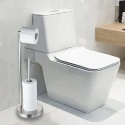 VDN Stainless Wc Rolhouder Staand - Toiletrolhouder En Reserverolhouder - RVS - Geschikt Voor 3+1 WC Papier Rollen - 2 In 1 -Badkamer Wijs 1200x1200 336