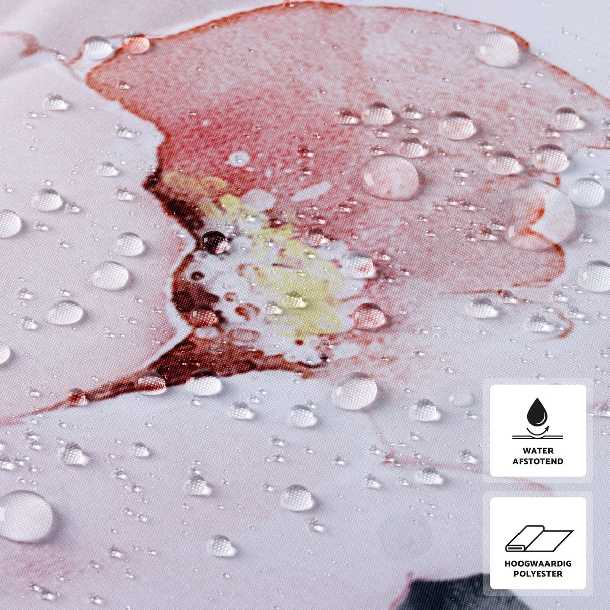 RX Goods Gekleurde Natuur Bloemen Douchegordijn - 180x180cm - Incl. 12 Ringen - Waterafstotend – Polyester 4 RX Goods Gekleurde Natuur Bloemen Douchegordijn - 180x180cm - Incl. 12 Ringen - Waterafstotend – Polyester - Afbeelding 2