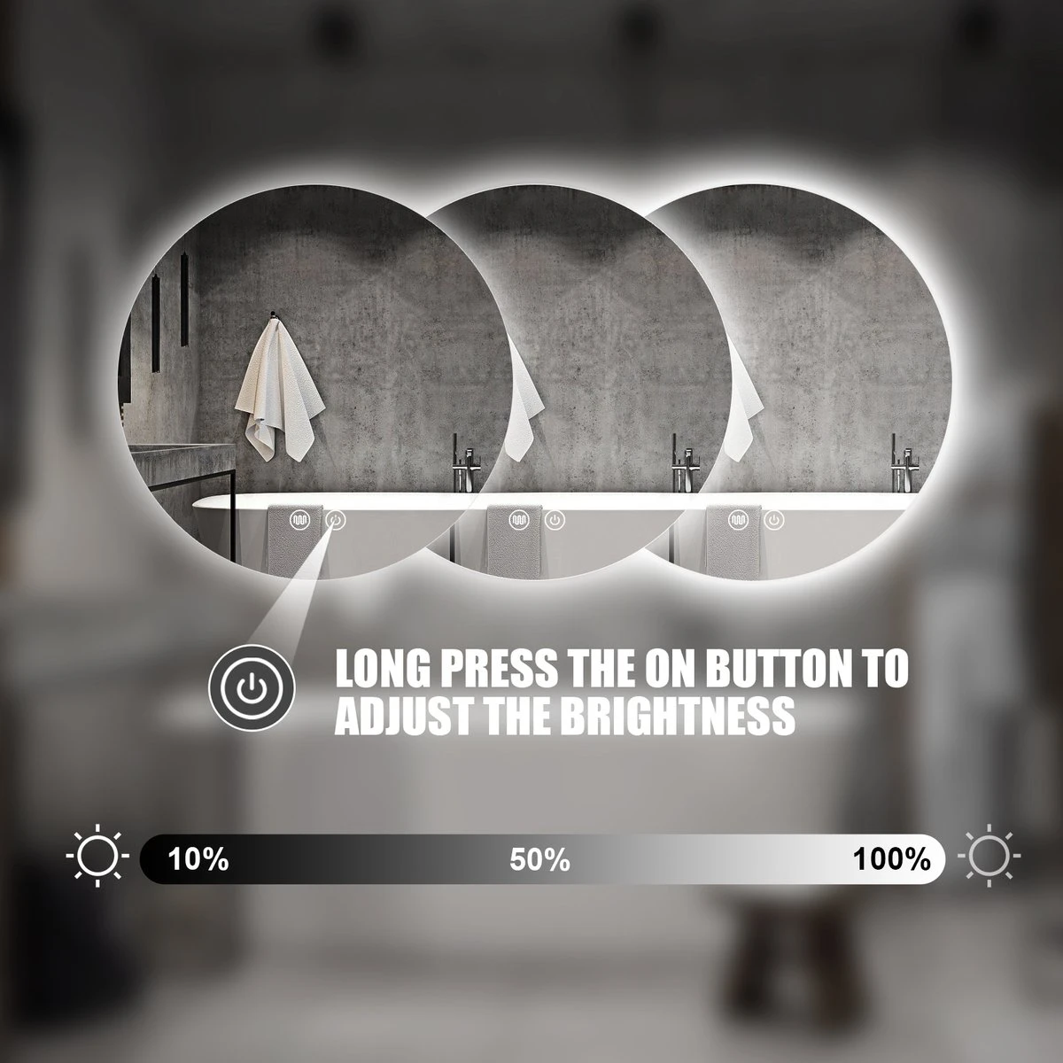 SensaHome - Led Wandspiegel Rond - Ronde Badkamerspiegel Frameloos Met LED Verlichting - Wand Gemonteerd - Anti-Condens - 2700K/4500K/6400K - Warm/Neutraal/Koud Wit - 60CM 10 SensaHome - Led Wandspiegel Rond - Ronde Badkamerspiegel Frameloos Met LED Verlichting - Wand Gemonteerd - Anti-Condens - 2700K/4500K/6400K - Warm/Neutraal/Koud Wit - 60CM - Afbeelding 8