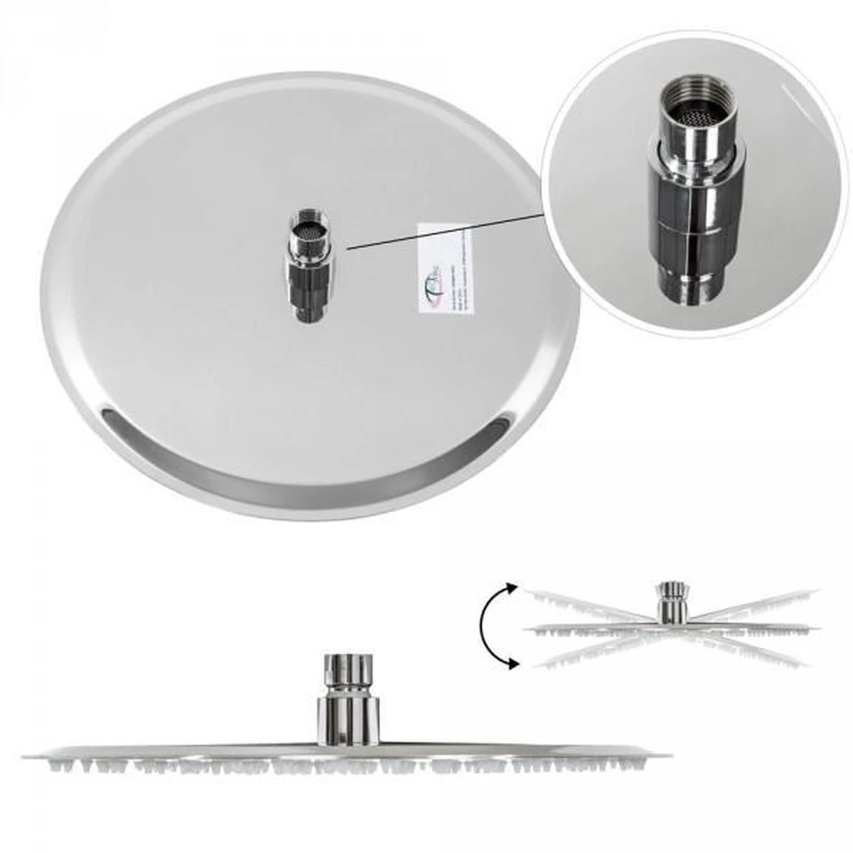 RVS Regendouche Douchekop - Rond Ø 30cm 5 RVS Regendouche Douchekop - Rond Ø 30cm - Afbeelding 3