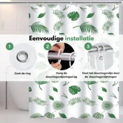 VAIVE Douchegordijn Groen 180x200 - Anti Schimmel - Douchegordijnen - Ringen -Badkamer Wijs 1200x1200 3422