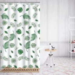 VAIVE Douchegordijn Groen 180x200 - Anti Schimmel - Douchegordijnen - Ringen -Badkamer Wijs 1200x1200 3423