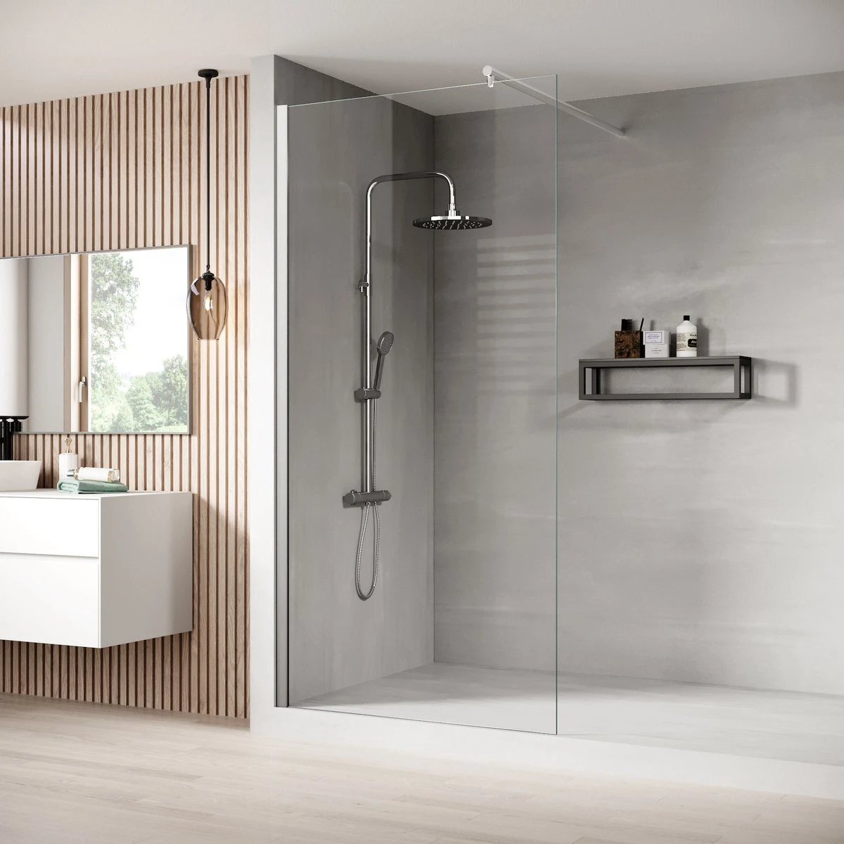 Merkloos Inloopdouche Florida 60 X 200cm Douchewand Chroom 5 Merkloos Inloopdouche Florida 60 X 200cm Douchewand Chroom - Afbeelding 3