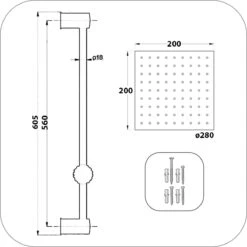 Regendouche XL Deluxe Met Glijstang - ø 28 Cm - Douchekop Met Slang En Stang - Vierkant - RVS - Chrome - Glijstangset - Spa - Wellness 14 Regendouche XL Deluxe Met Glijstang - ø 28 Cm - Douchekop Met Slang En Stang - Vierkant - RVS - Chrome - Glijstangset - Spa - Wellness -Badkamer Wijs 1200x1200 3443