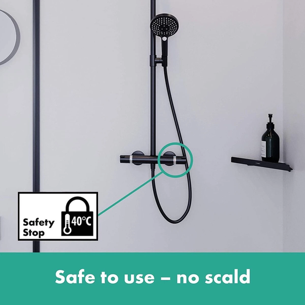 Hansgrohe Crometta S 240 Showerpipe - 1jet - Incl. Thermostaat - Chroom 16 Hansgrohe Crometta S 240 Showerpipe - 1jet - Incl. Thermostaat - Chroom - Afbeelding 14