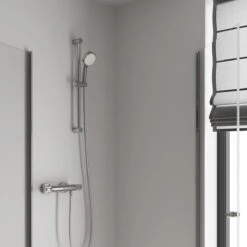 GROHE Grohtherm-1000 Performance Renovatieset - Met Thermostaatkraan, Koppelingen, Glijstang En Hoofddouche - CoolTouch - Chroom -Badkamer Wijs 1200x1200 3542