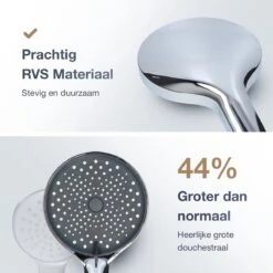 MaatWorkz - Waterbesparende Douchekop + Douchetimer - Handdouche - Hoge Druk - Luxe Design - Regendouche - ø 13 CM - 3 Standen - Chrome 13 MaatWorkz - Waterbesparende Douchekop + Douchetimer - Handdouche - Hoge Druk - Luxe Design - Regendouche - ø 13 CM - 3 Standen - Chrome -Badkamer Wijs 1200x1200 3548
