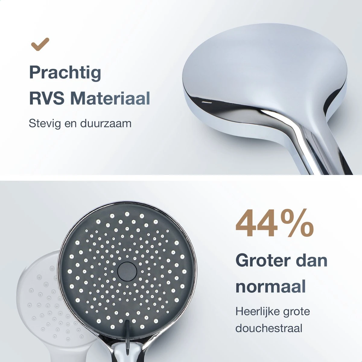 MaatWorkz - Waterbesparende Douchekop + Douchetimer - Handdouche - Hoge Druk - Luxe Design - Regendouche - ø 13 CM - 3 Standen - Chrome 5 MaatWorkz - Waterbesparende Douchekop + Douchetimer - Handdouche - Hoge Druk - Luxe Design - Regendouche - ø 13 CM - 3 Standen - Chrome - Afbeelding 3