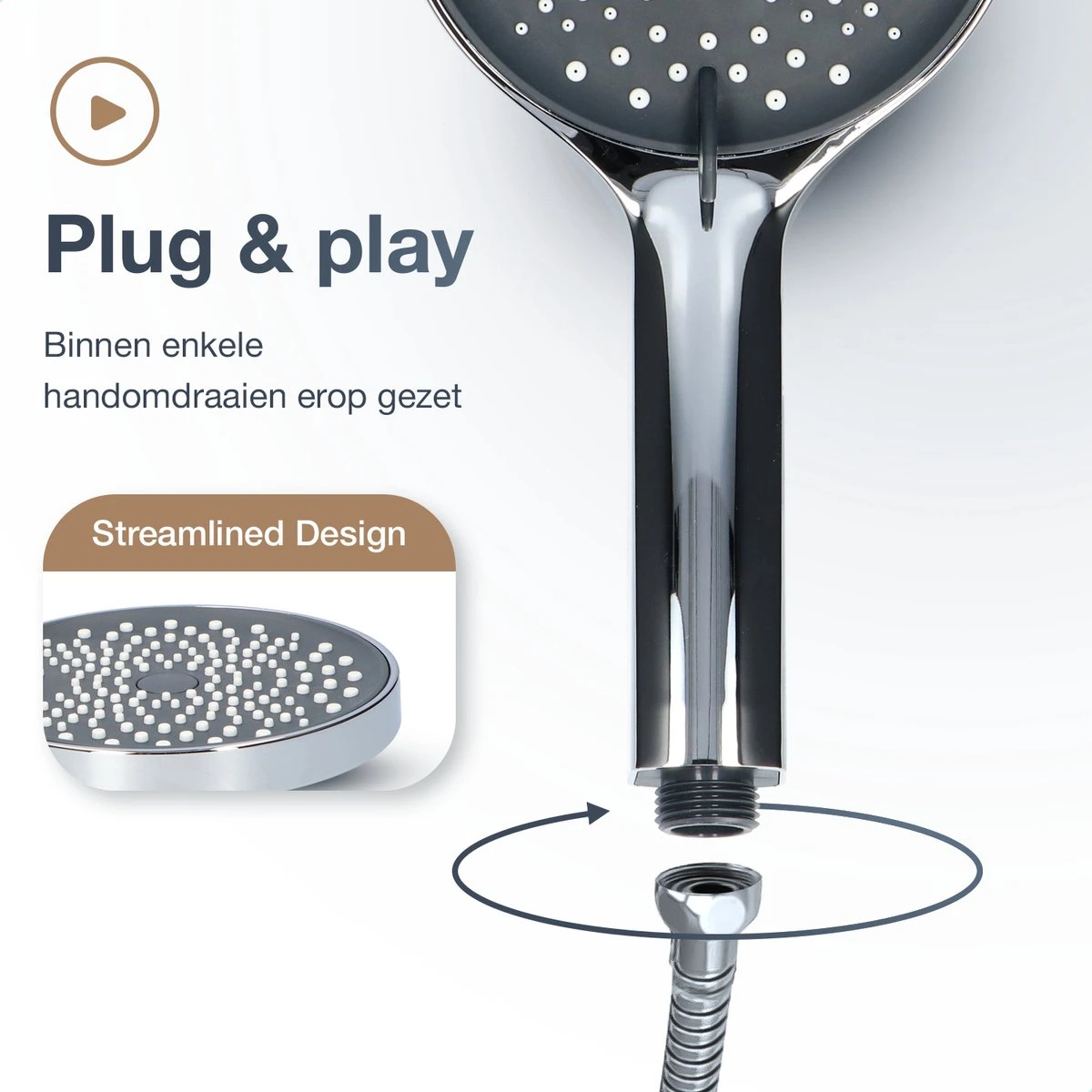 MaatWorkz - Waterbesparende Douchekop + Douchetimer - Handdouche - Hoge Druk - Luxe Design - Regendouche - ø 13 CM - 3 Standen - Chrome 7 MaatWorkz - Waterbesparende Douchekop + Douchetimer - Handdouche - Hoge Druk - Luxe Design - Regendouche - ø 13 CM - 3 Standen - Chrome - Afbeelding 5