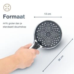 MaatWorkz - Waterbesparende Douchekop + Douchetimer - Handdouche - Hoge Druk - Luxe Design - Regendouche - ø 13 CM - 3 Standen - Chrome 19 MaatWorkz - Waterbesparende Douchekop + Douchetimer - Handdouche - Hoge Druk - Luxe Design - Regendouche - ø 13 CM - 3 Standen - Chrome -Badkamer Wijs 1200x1200 3554