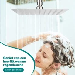 Merkloos Regendouchekop XL - Met Slang En Houder - Vierkant - ø 28 Cm - Handdouche - Hoge Druk -Badkamer Wijs 1200x1200 3604