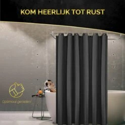 HGMD Douchegordijn 120x200 - Zwart - Wasbaar - Douchegordijn Anti Schimmel -Badkamer Wijs 1200x1200 3645