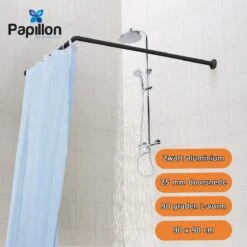 Papillon Douchegordijnstang - 90x90 Cm - Aluminium - Zwart 8 Papillon Douchegordijnstang - 90x90 Cm - Aluminium - Zwart -Badkamer Wijs 1200x1200 3665