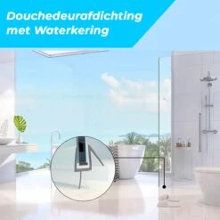 Minismus Douchedeurafdichting Met Waterkering (2 Strips Van 1 Meter, Makkelijk Inkortbaar) - Waterstopper Geschikt Voor Glas Van 6 Tot 8 Mm - Douchedorpel - Lekstrip Voor Horizontale Bevestiging -Badkamer Wijs 1200x1200 3677