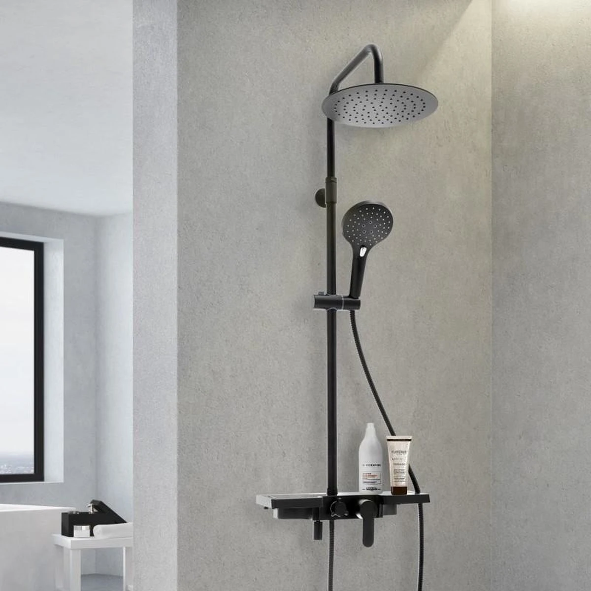 Doucheset - Met Douchemengkraan - En Regendouche - Zwart 4 Doucheset - Met Douchemengkraan - En Regendouche - Zwart - Afbeelding 2