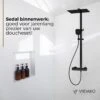 Viidako Kimii Doucheset Opbouw Compleet – Mat Zwart – Vierkant 30 Cm X 30 Cm - Sedal Binnenwerk -Thermostaatkraan – Zeer Goede Kwaliteit – RVS En Messing – Design -Badkamer Wijs 1200x1200 3682