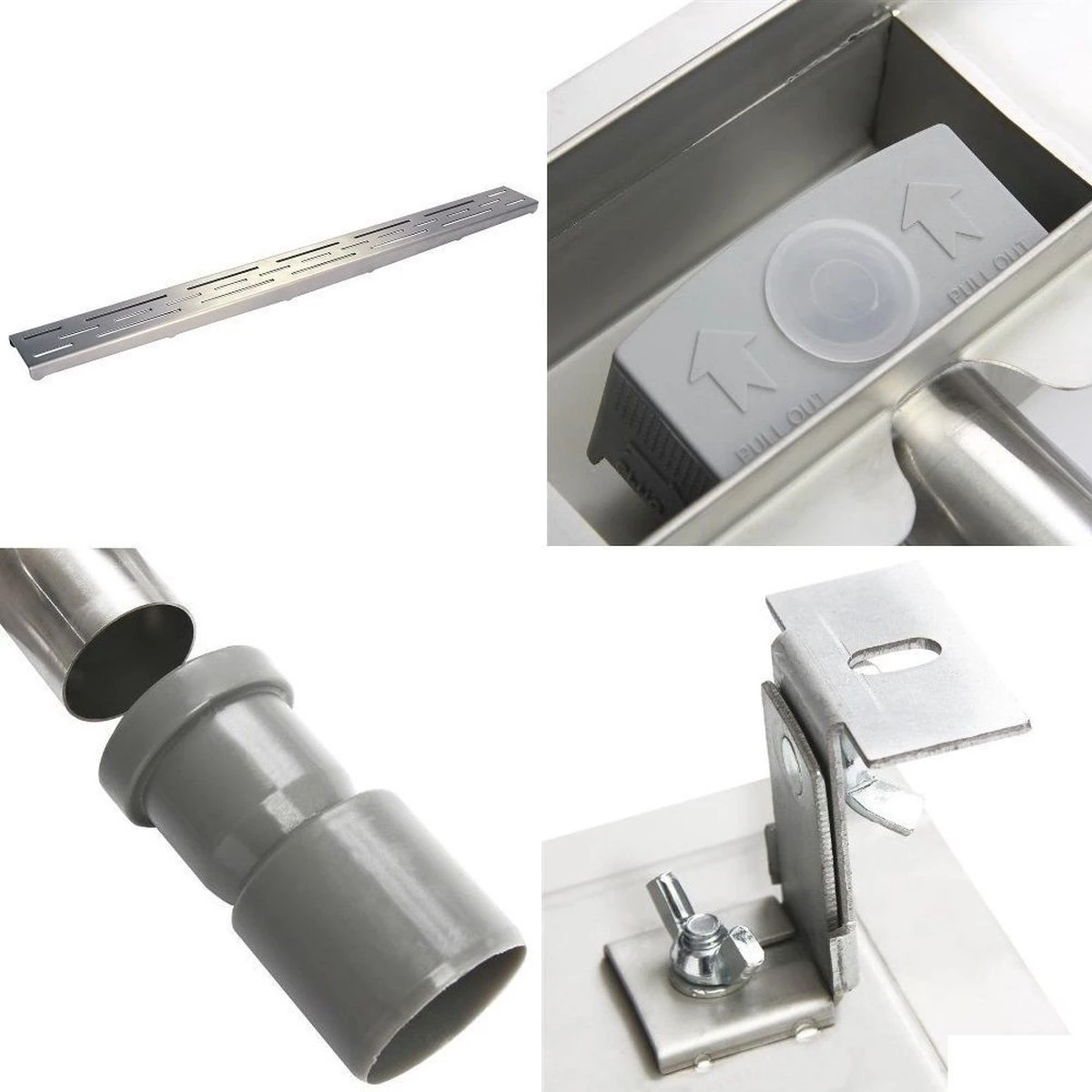 Aloni RVS Douchegoot Flens Met Uitneembaar Sifon 80cm 6 Aloni RVS Douchegoot Flens Met Uitneembaar Sifon 80cm - Afbeelding 4