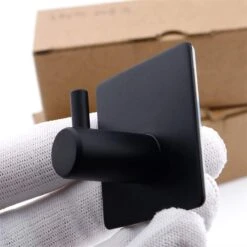 Merkloos Roestvrijstalen Handdoekhaakjes | 3M™ Zelfklevend | 4 Stuks | Mat Zwart | Wandhaak | Ophanghaken | Plakhaakjes | Haakjes | Badkamer | Keuken | RVS -Badkamer Wijs 1200x1200 372