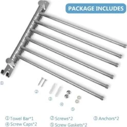 Handdokenrek Badkamer - Handdoekhouder RVS 180° Draaibare Badhanddoekhouder Met 6 Armen Zwenkarm Handdoekenrek Wandmontage Met Haken Badkamerhanddoekhouders Voor Badkamer, Keuken En Kledingkast - (WK 02123) 10 Handdokenrek Badkamer - Handdoekhouder RVS 180° Draaibare Badhanddoekhouder Met 6 Armen Zwenkarm Handdoekenrek Wandmontage Met Haken Badkamerhanddoekhouders Voor Badkamer, Keuken En Kledingkast - (WK 02123) -Badkamer Wijs 1200x1200 375