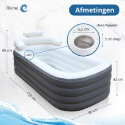 Opblaasbaar Bad Ligbad Zitbad Volwassenen - Ijsbad Badkuip Opblaasbad - Opvouwbaar Bad Opblaas Bad Antraciet -Badkamer Wijs 1200x1200 3769