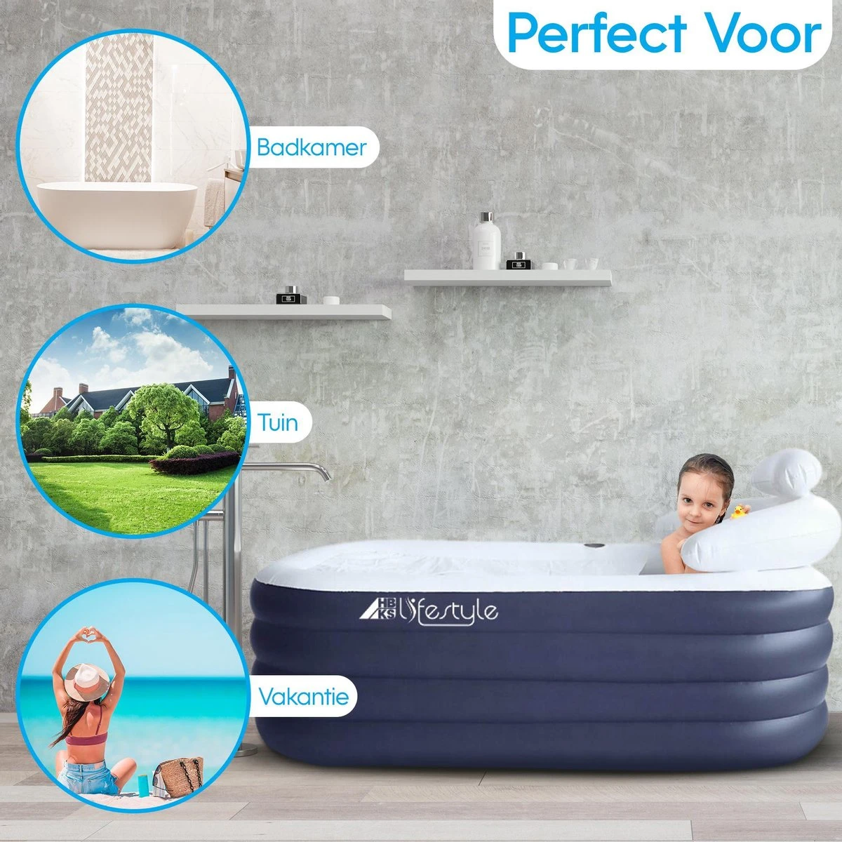 HBKS Lifestyle Bad – Opblaasbaar Ligbad – Bath Bucket – Zitbad Voor Volwassenen - Ijsbad Wim Hof Methode - Badkuip – Ice Bath – Blauw 6 HBKS Lifestyle Bad – Opblaasbaar Ligbad – Bath Bucket – Zitbad Voor Volwassenen - Ijsbad Wim Hof Methode - Badkuip – Ice Bath – Blauw - Afbeelding 4