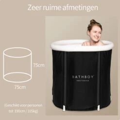 BATHBOY® Amsterdam Zitbad Opvouwbaar - Voor Volwassenen - Opblaasbaar Bad - Bath Bucket -Badkamer Wijs 1200x1200 3809