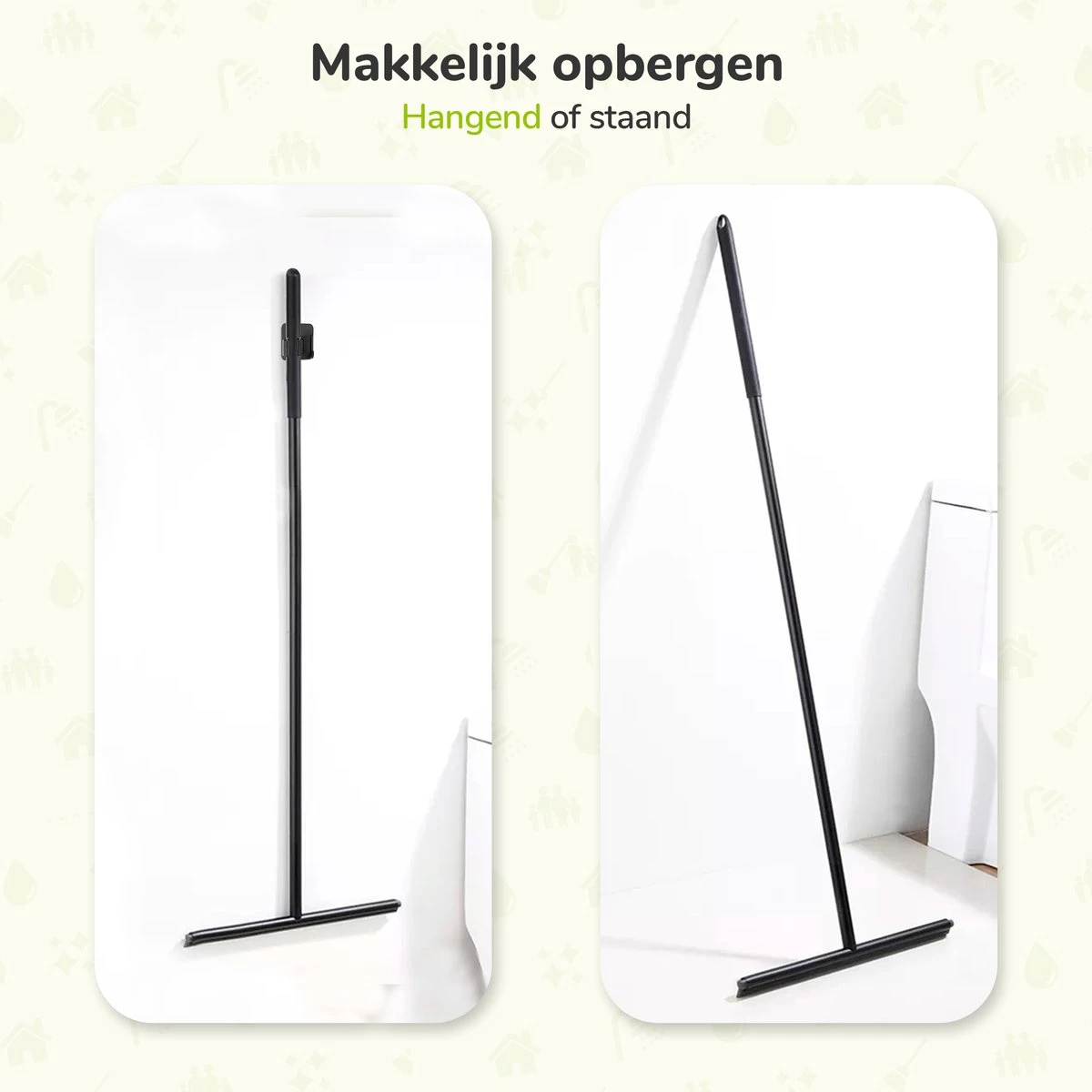 Vloerwisser - RVS - Vloertrekker Met Steel - Badkamer - Douchewisser Zwart - Douchetrekker 8 Vloerwisser - RVS - Vloertrekker Met Steel - Badkamer - Douchewisser Zwart - Douchetrekker - Afbeelding 6