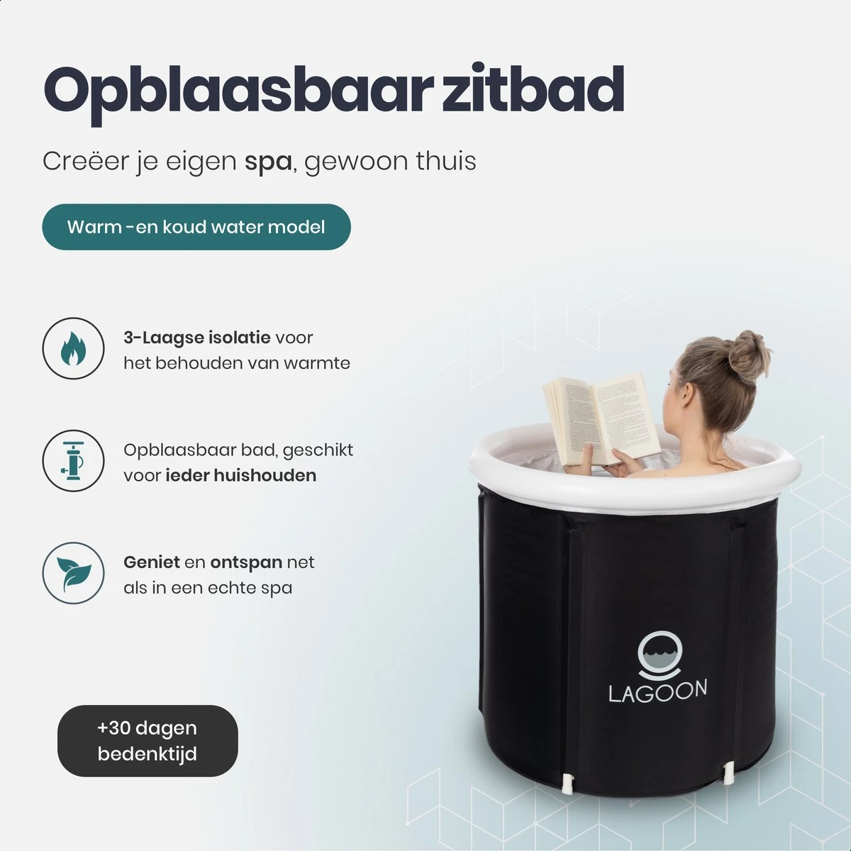 Lagoon® Opblaasbaar Zitbad Voor Volwassenen Bathbucket - Met Relaxing Giftset - Wim Hof Methode - Opvouwbaar & Inklapbaar Spa Bad - Bath Bucket - IJsbad - Opblaasbad - Dompelbad 4 Lagoon® Opblaasbaar Zitbad Voor Volwassenen Bathbucket - Met Relaxing Giftset - Wim Hof Methode - Opvouwbaar & Inklapbaar Spa Bad - Bath Bucket - IJsbad - Opblaasbad - Dompelbad - Afbeelding 2