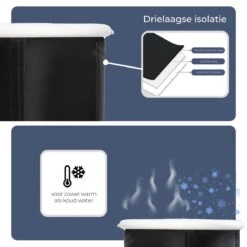 AYOO® Zitbad - Opblaasbaar Bad - Opvouwbaar Bad - IJsbad - Badkuip - Zitbad Voor Volwassenen - Bathtub - Zitbaden - Bath Bucket - Wim Hof Methode - Inclusief Voetpomp - Zwart -Badkamer Wijs 1200x1200 3855