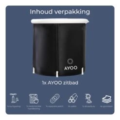 AYOO® Zitbad - Opblaasbaar Bad - Opvouwbaar Bad - IJsbad - Badkuip - Zitbad Voor Volwassenen - Bathtub - Zitbaden - Bath Bucket - Wim Hof Methode - Inclusief Voetpomp - Zwart -Badkamer Wijs 1200x1200 3860