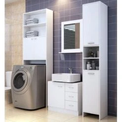 Casaria Badkamerkast - 6 Vakken/ 2 Deuren - Slank En Elegant - Wit -Badkamer Wijs 1200x1200 3871