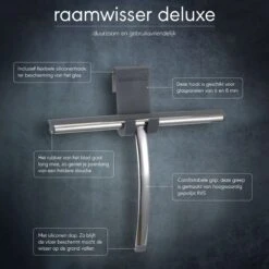 Sealskin Deluxe Raamwisser Inclusief Flexibele Glashaak - RVS Gepolijst -Badkamer Wijs 1200x1200 388