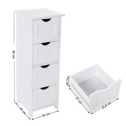 Houten Staande Kast Voor Badkamer - Opbergmeubel / Kolomkast Met 4 Handige Vakken - 30 X 30 X 82 Cm - Wit 9 Houten Staande Kast Voor Badkamer - Opbergmeubel / Kolomkast Met 4 Handige Vakken - 30 X 30 X 82 Cm - Wit -Badkamer Wijs 1200x1200 3893