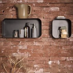 Sealskin Brix - Wandkubus Wandelement Wandrek - 12x24x24 Cm - Metaal - Zwart -Badkamer Wijs 1200x1200 3901