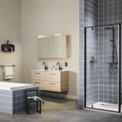 Sealskin Brix - Wandkubus Wandelement Wandrek - 12x50x24 Cm - Metaal - Zwart -Badkamer Wijs 1200x1200 3916