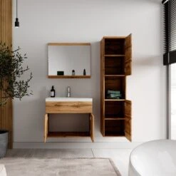 Badplaats Badkamermeubel Set Montreal 60 Cm X 35 Cm - Eiken - Badmeubel Met Spiegel En Zijkast -Badkamer Wijs 1200x1200 3975