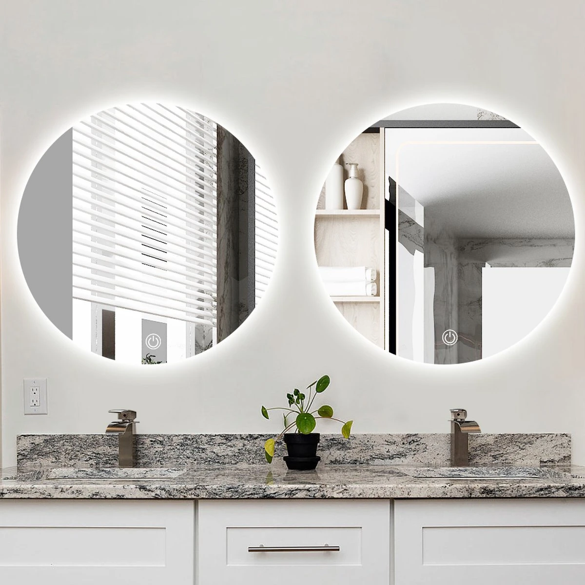 SensaHome - Ronde Badkamerspiegel Frameloos Met LED Verlichting - Wandspiegel - 60CM 5 SensaHome - Ronde Badkamerspiegel Frameloos Met LED Verlichting - Wandspiegel - 60CM - Afbeelding 3