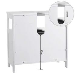 Songmics Wastafelmeubel Met 2 Deuren En Open Vak - Wit -Badkamer Wijs 1200x1200 4032