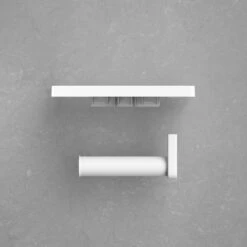 Framehack Toiletrolhouder Met Plankje Zelfklevend Zonder Boren - WC Rolhouder - Toiletrolhouder Wit - Planchet Badkamer Wit - Opbergplankje -Badkamer Wijs 1200x1200 404
