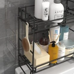 AlShiha®WC Rek - Toiletrolhouder - Badkamer Rek - Zelfklevend (zonder Boren) - Wc Rolhouder - Doucherek Hangend- Badkamerrek - Doucherek - Doucherek Zonder Boren - Toiletrolhouder - Toiletrolhouder Met Plankje -Badkamer Wijs 1200x1200 4049