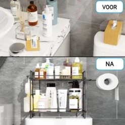 AlShiha®WC Rek - Toiletrolhouder - Badkamer Rek - Zelfklevend (zonder Boren) - Wc Rolhouder - Doucherek Hangend- Badkamerrek - Doucherek - Doucherek Zonder Boren - Toiletrolhouder - Toiletrolhouder Met Plankje -Badkamer Wijs 1200x1200 4051