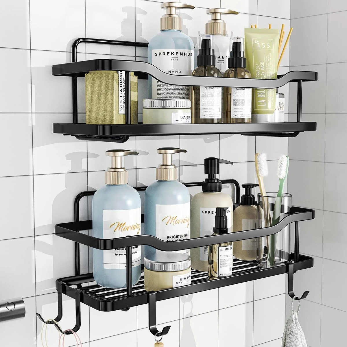 Merkloos RVS Doucherek - Badkamerrekken - Badkamerrek Zonder Boren - Shower Rack - Zelfklevend Doucherek - Doucherek Zonder Boren - Badkamer Accessoires - 2 Stuks 9 Merkloos RVS Doucherek - Badkamerrekken - Badkamerrek Zonder Boren - Shower Rack - Zelfklevend Doucherek - Doucherek Zonder Boren - Badkamer Accessoires - 2 Stuks - Afbeelding 7
